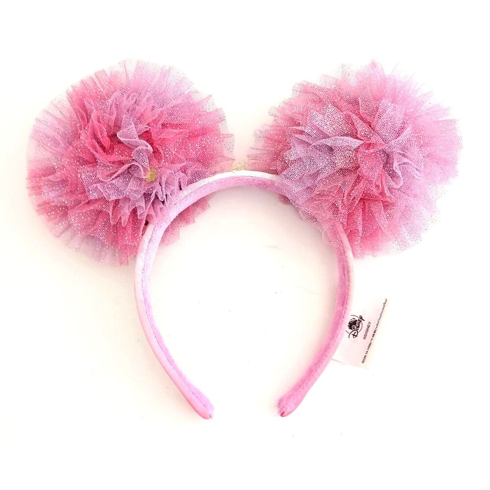 NEW Disney Minnie Ears Headband Pink Purple Sparkle Tulle